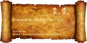Kucsera Valéria névjegykártya